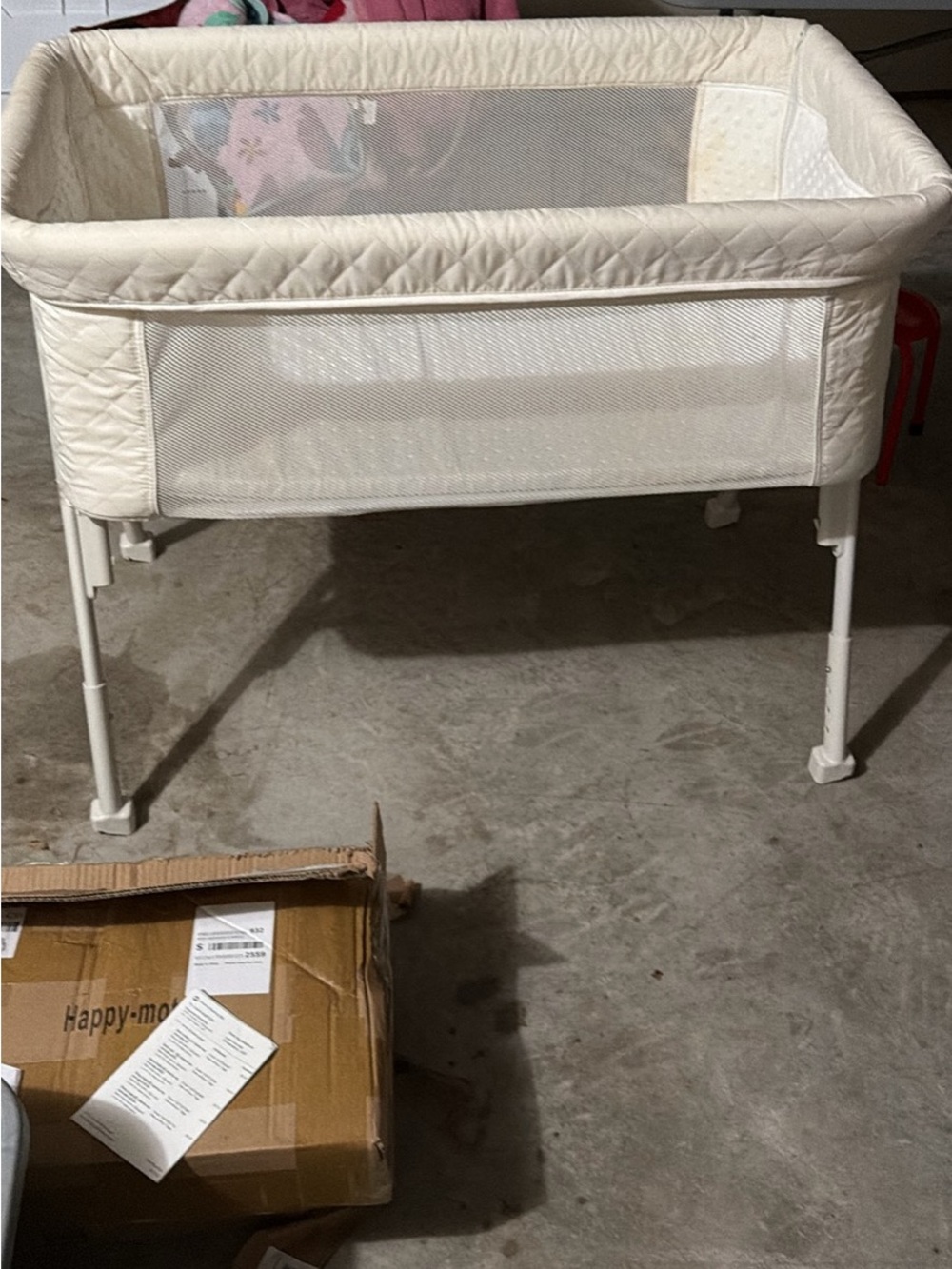 Halo Cream Mesh Side Baby Bassinet